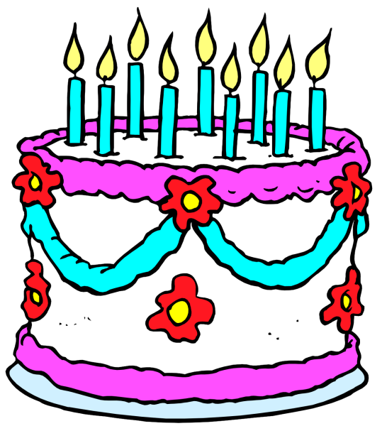 Торт со свечами нарисованный