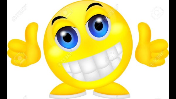 Смайлик улыбается и машет рукой