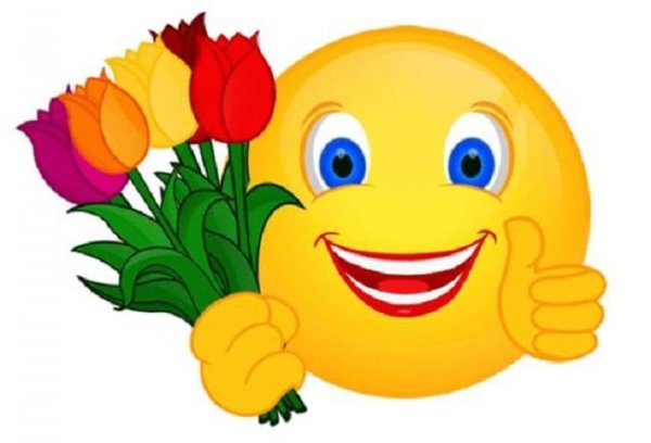 Смайлик с цветами