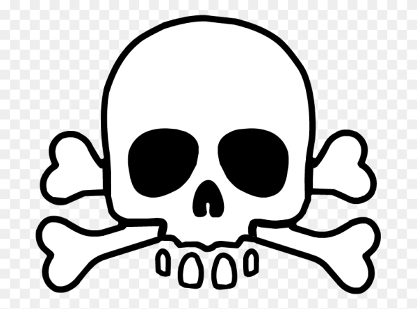 Череп с костями без фона