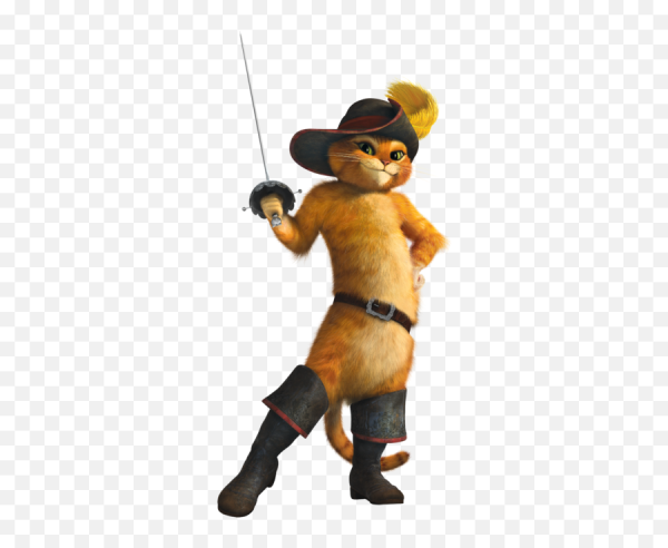 Кот в сапогах на белом фоне