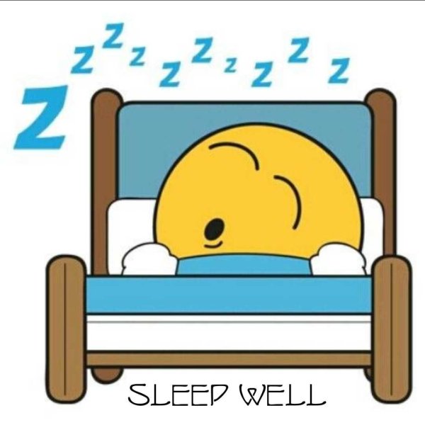 Смайлик спит в кровати