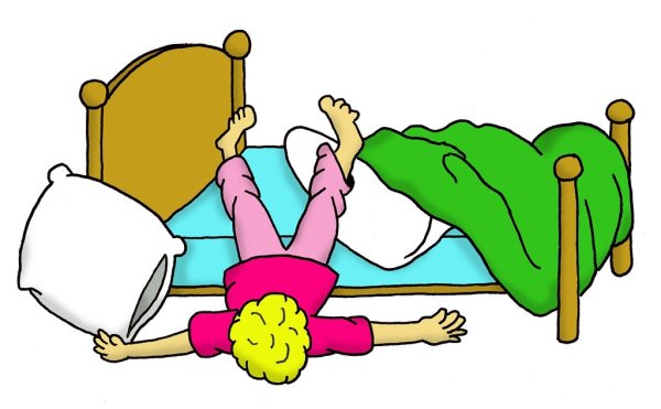 Человечек встает с кровати