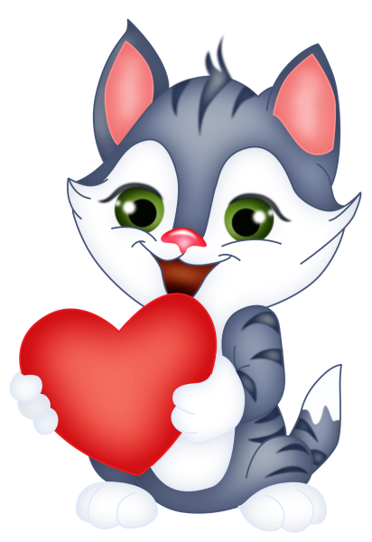 Котенок с сердечком