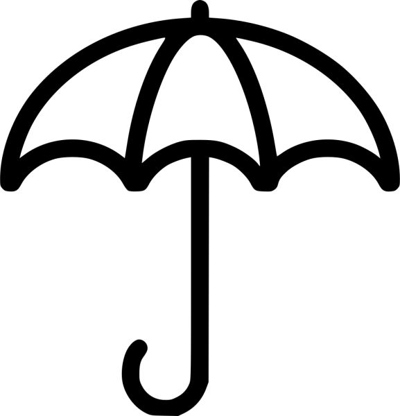 Зонтик черно белый