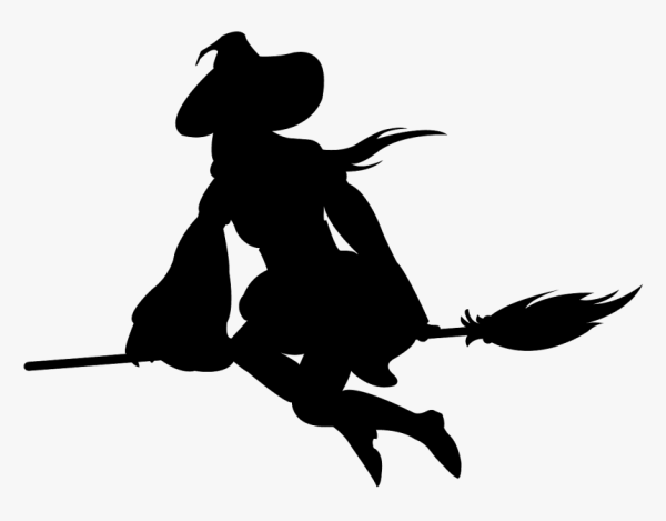 Ведьма на метле силуэт