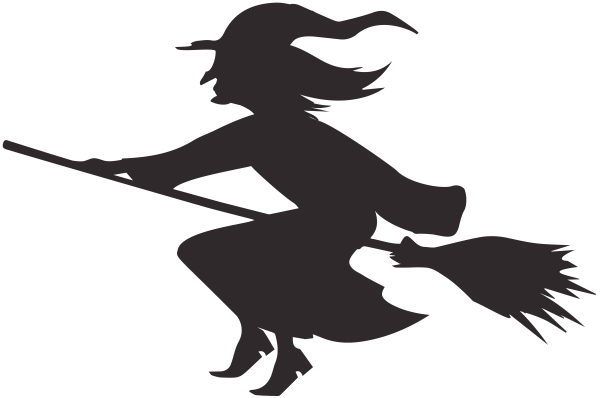 Ведьма на метле силуэт