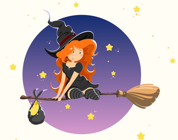 Рыжая ведьма на метле