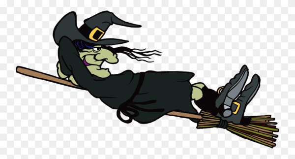 Смайлик ведьма на метле