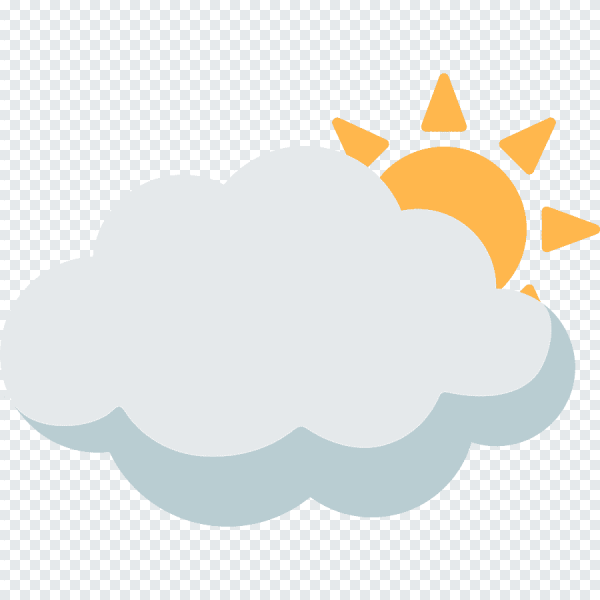 Эмодзи солнышко за облаком