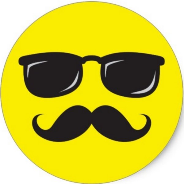 Смайлик с бородой и в очках