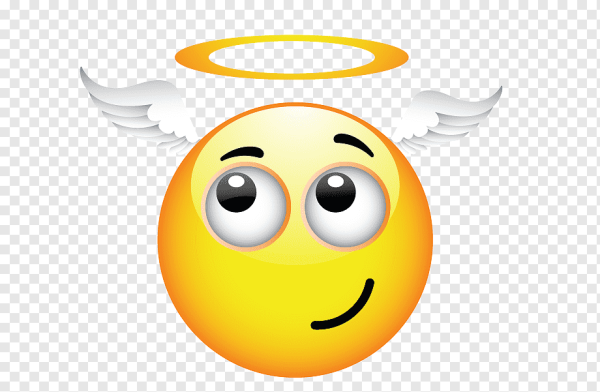 Смайл с нимбом на голове