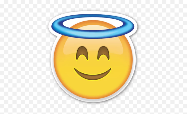 Смайлик с нимбом на прозрачном фоне