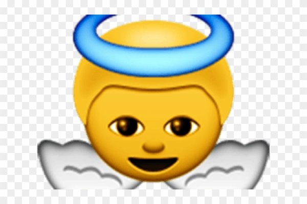 Смайлик с нимбом на голове