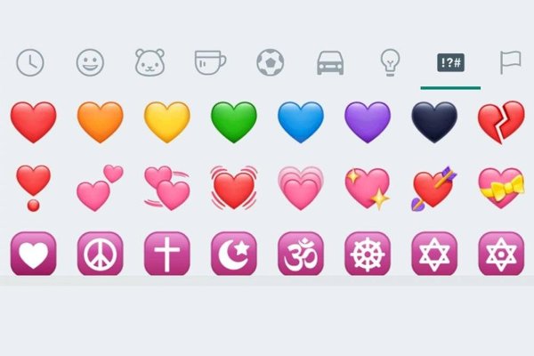 Обозначение сердечек в ватсапе