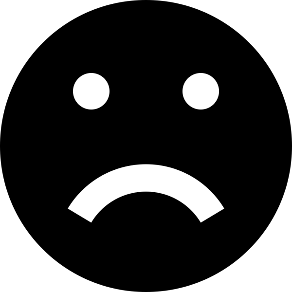 Грустный смайлик черный
