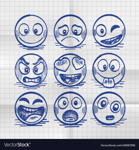 Рисунки смайлики для срисовки