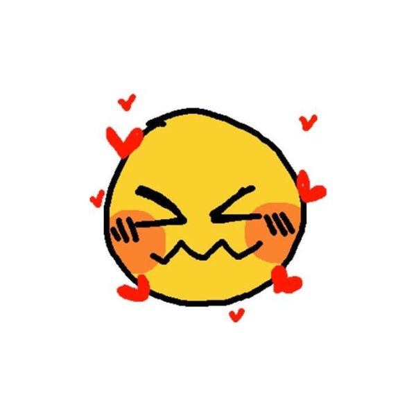 Смайлики с сердечками нарисованные