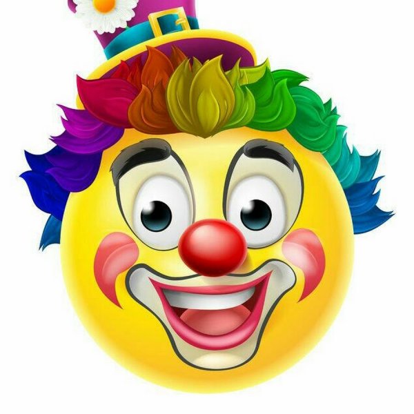 ЭМОДЖИ клоун на прозрачном фоне