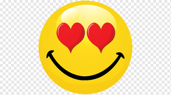 Смайлик с сердечками в глазах