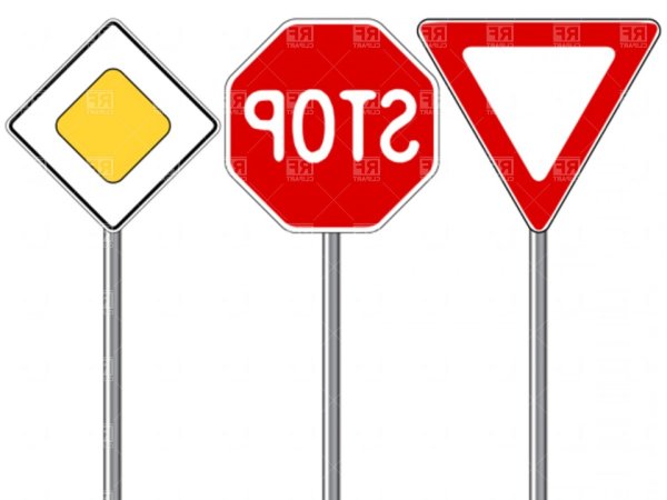 Дорожные знаки на белом фоне