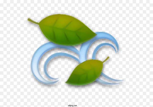 Эмодзи листья на ветру