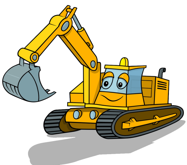 Экскаватор мультяшный