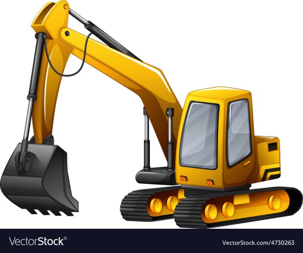 Экскаватор на белом фоне иллюстрация