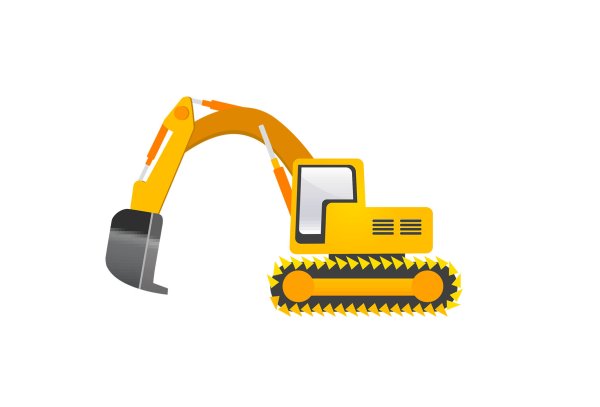 Экскаватор желтый лента