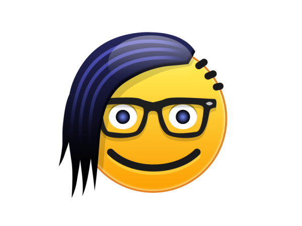 Смайлик с волосами