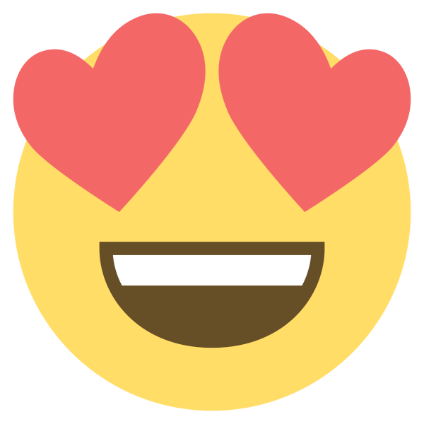 Смайлик с сердечками в глазах