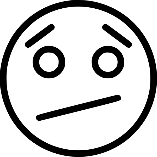 Нейтральный смайлик черно белый