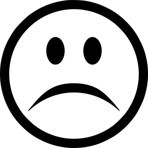 Грустный Смайл черно белый