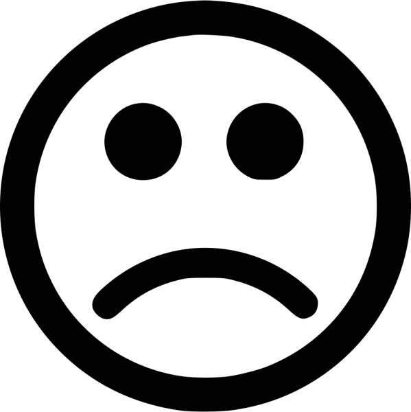 Грустный смайлик на белом фоне