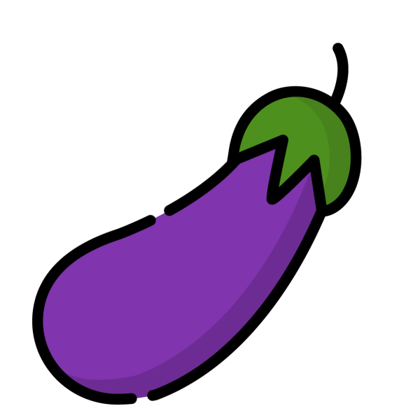 Смайлик баклажана для монтажа с прозрачным фоном