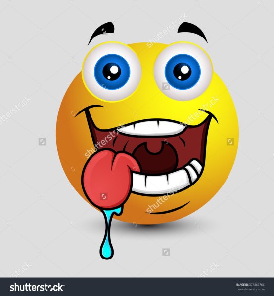 Смайлик с текущими слюнями
