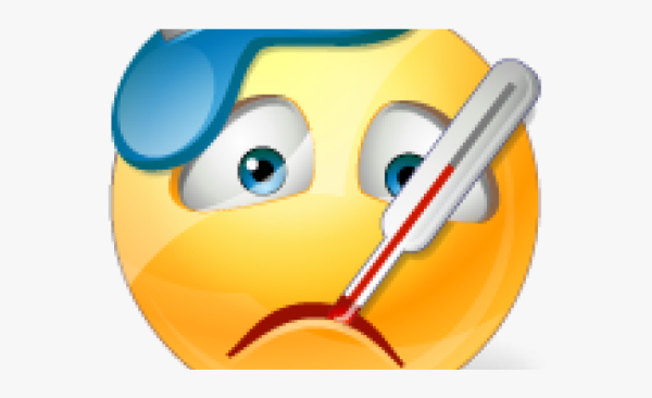 Больной смайлик с градусником