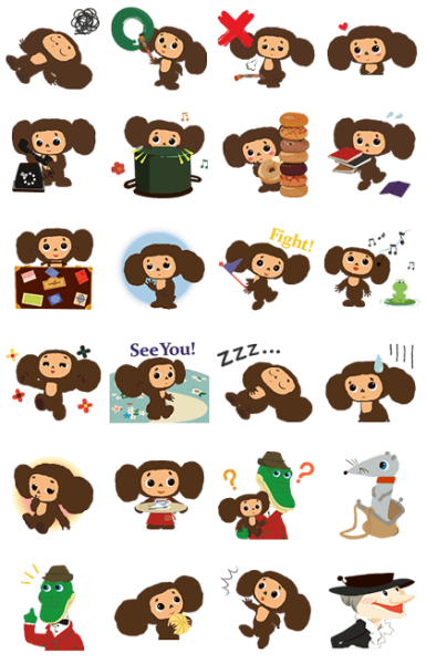 Стикеры Чебурашка для ватсап