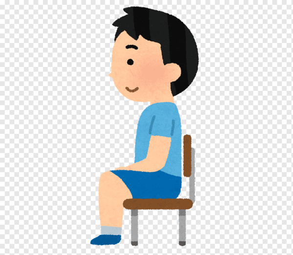 Мультяшный человек сидит на стуле