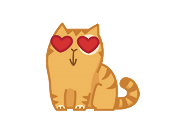 Стикер кот с сердечком