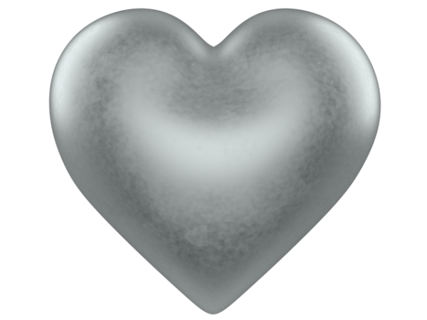 Серое сердце на белом фоне