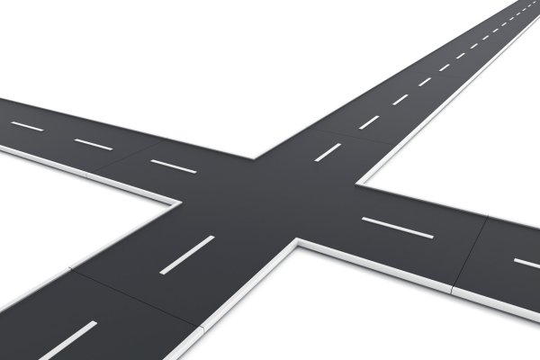 Перекресток на белом фоне