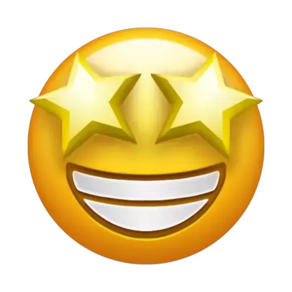 Смайлик со звездочками в глазах