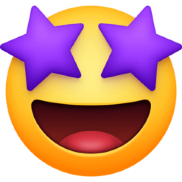 Смайл со звездами в глазах