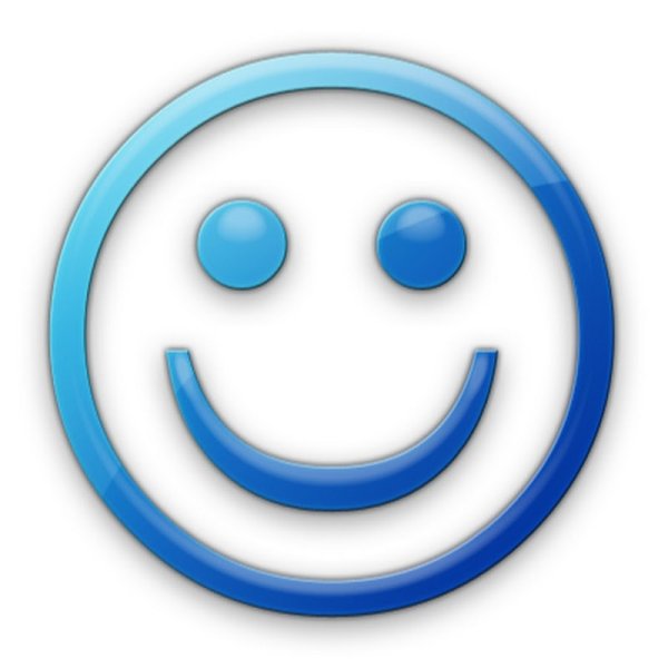 Смайлик голубой улыбается