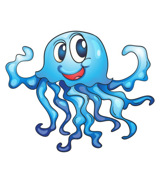 Медуза на белом фоне мультяшная