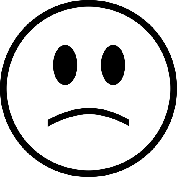 Грустный смайлик черно белый
