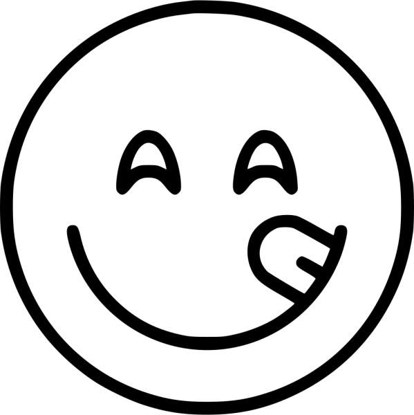 Смайлик черно-белый на прозрачном фоне