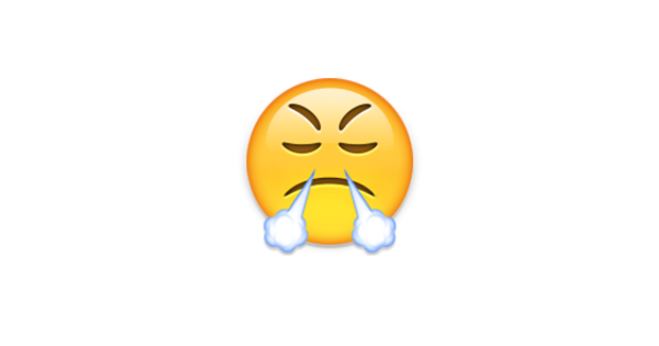 Смайлик с паром из носа