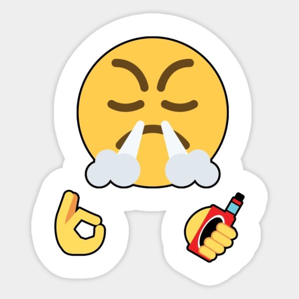 Смайлик с паром из носа